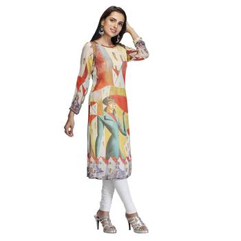 Multicolor printed georgette kurtas-and-kurtis 4