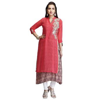 Pink embroidered georgette kurtas-and-kurtis 1