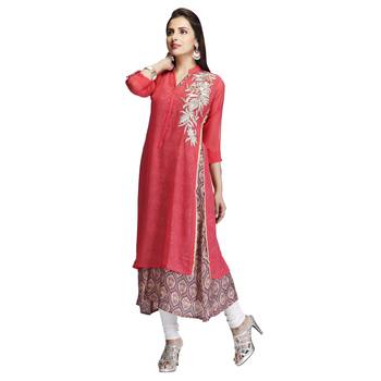 Pink embroidered georgette kurtas-and-kurtis 3