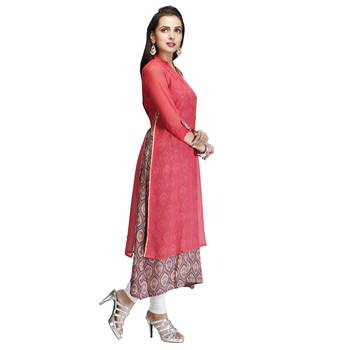 Pink embroidered georgette kurtas-and-kurtis 4