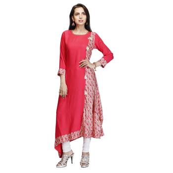 Pink printed cotton kurtas-and-kurtis 1
