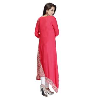 Pink printed cotton kurtas-and-kurtis 2