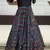 Black pigment foliage Taffeta Silk Party Wear gown