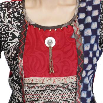 Red printed georgette kurtas-and-kurtis 5