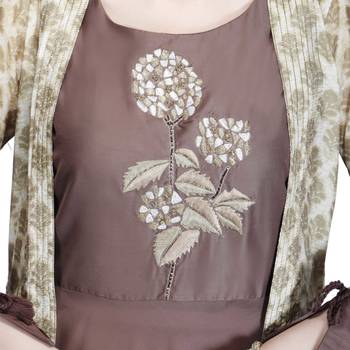 Brown embroidered silk kurtas-and-kurtis 5