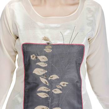 Cream embroidered silk kurtas-and-kurtis 5