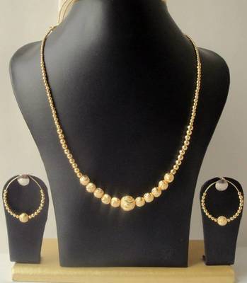Awesome handmade Golden balls necklace set-Dj17611 1