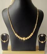 Awesome handmade Golden balls necklace set-Dj17611