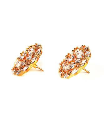 White Gold Plated Stone Earrings 3