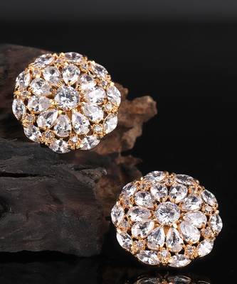 White Gold Plated Stone Earrings 6