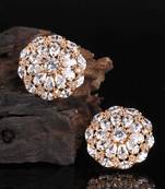 White Gold Plated Stone Earrings