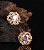 White Gold Plated Stone Earrings