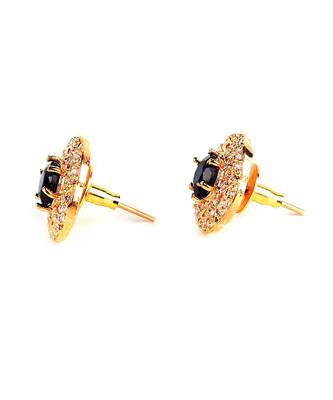 Black Gold Plated Stone Earrings 3