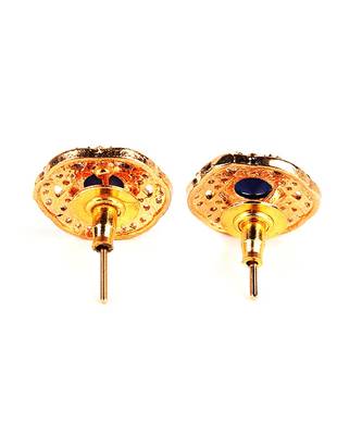 Black Gold Plated Stone Earrings 4