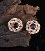 Black Gold Plated Stone Earrings