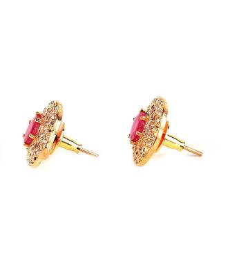 Red Gold Plated Stone Earrings 3