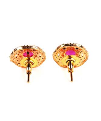Red Gold Plated Stone Earrings 4