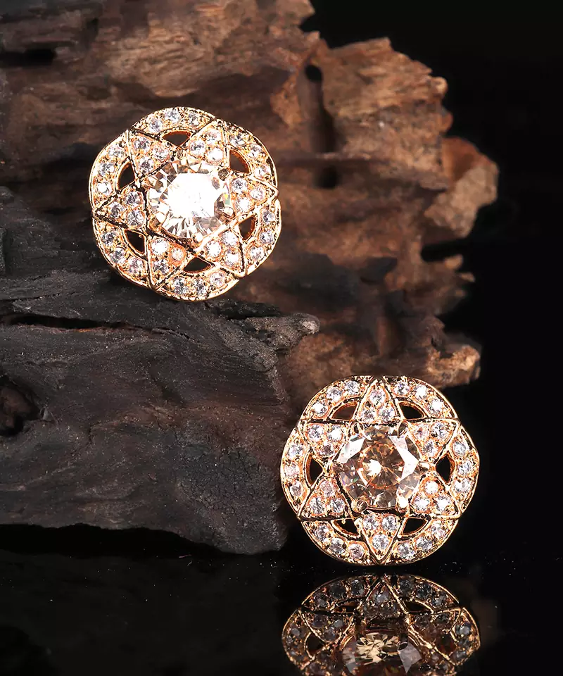 Gold Plated Stone Earrings