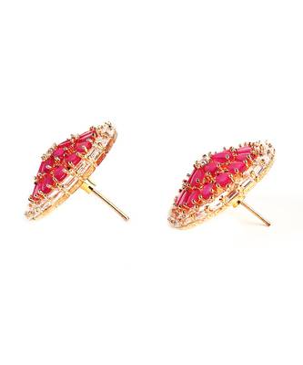 Pink Gold Plated Stone Earrings 2