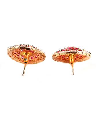 Pink Gold Plated Stone Earrings 3