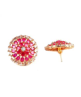 Pink Gold Plated Stone Earrings 4
