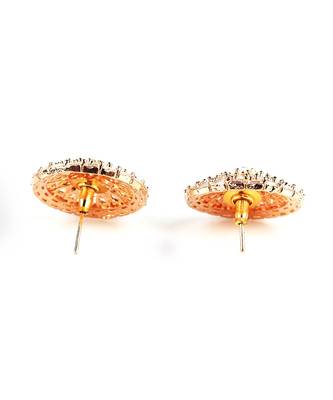 White Gold Plated Stone Earrings 4