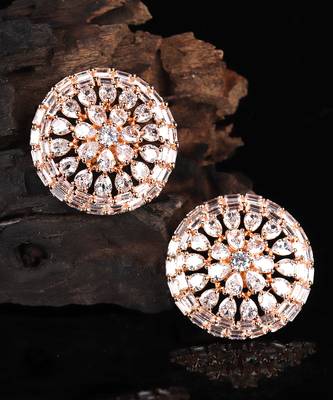 White Gold Plated Stone Earrings 6