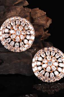 White Gold Plated Stone Earrings