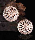 White Gold Plated Stone Earrings