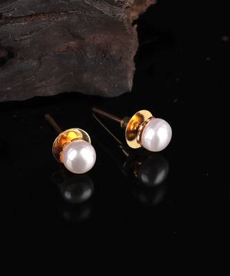 White Gold Plated Stone Earrings 1