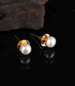 White Gold Plated Stone Earrings