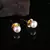 White Gold Plated Stone Earrings