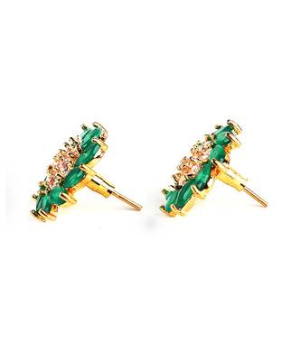 Green Gold Plated Stone Earrings 3
