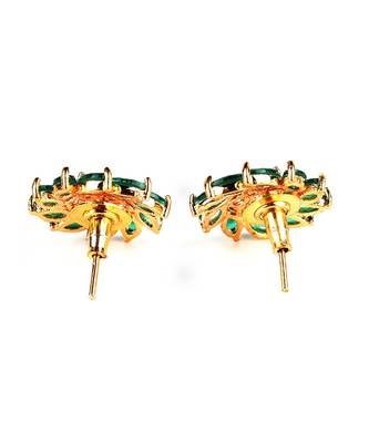 Green Gold Plated Stone Earrings 4