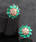 Green Gold Plated Stone Earrings