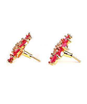 Pink Gold Plated Stone Earrings 3