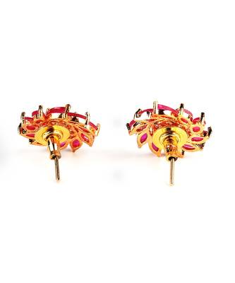 Pink Gold Plated Stone Earrings 4