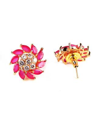 Pink Gold Plated Stone Earrings 5