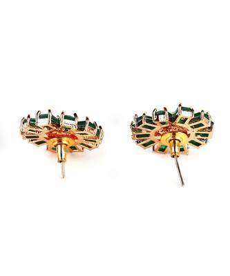 Green Gold Plated Stone Earrings 4