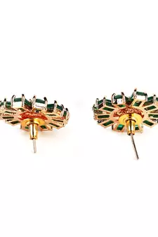 Green Gold Plated Stone Earrings