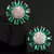 Green Gold Plated Stone Earrings