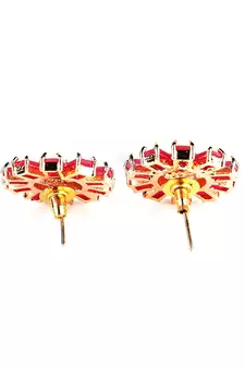 Pink Gold Plated Stone Earrings