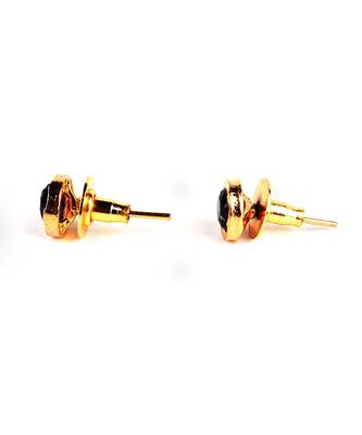 Black Gold Plated Stone Earrings 3
