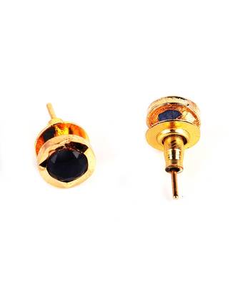 Black Gold Plated Stone Earrings 5