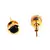 Black Gold Plated Stone Earrings