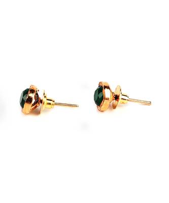 Green Gold Plated Stone Earrings 3