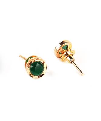Green Gold Plated Stone Earrings 5