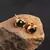 Green Gold Plated Stone Earrings
