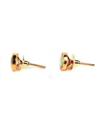 Light Green Gold Plated Stone Earrings 3