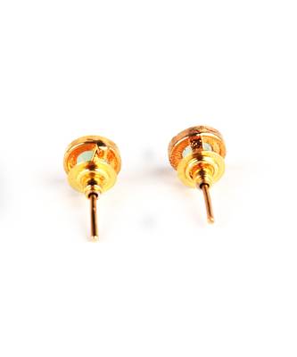 Light Green Gold Plated Stone Earrings 4